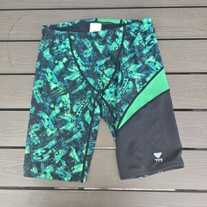 TYR  Durafast Elite Emulsion Mens Jammer Green/black Swimwear  SZ 32 New Sample